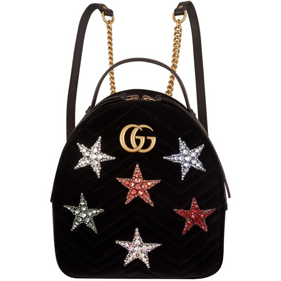 Gucci Handbags - Gucci Velvet Marmont Matelass Star Backpack